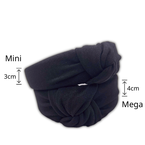 Black knot hairband - ύφασμα, στέκες - 2