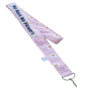 Μπρελόκ Κορδέλα Λαιμού Υφασμάτινη Lanyard 53 εκ "No Rain No Flowers " - ύφασμα, αυτοκινήτου, σπιτιού, μπρελοκ κλειδιών