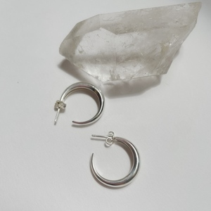 Ασημένια σκουλαρίκια κρίκοι - ασήμι 925, κρίκοι, μικρά, boho, καρφάκι - 3