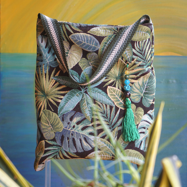 Τσάντα διπλής όψεως tropical leaves - ύφασμα, ώμου, φλοράλ, all day, tote - 4