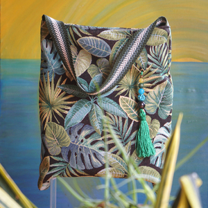 Τσάντα διπλής όψεως tropical leaves - ύφασμα, ώμου, φλοράλ, all day, tote - 4