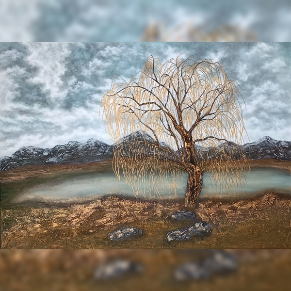 Willow tree - πίνακες & κάδρα, πίνακες ζωγραφικής