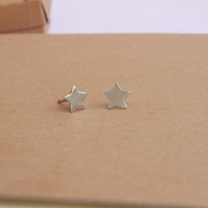 χειροποίητα σκουλαρίκια μικρά αστεράκια ασήμι 925 - ασήμι 925, αστέρι, καρφωτά, μικρά, καρφάκι - 2