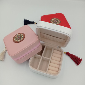 Κουτί κοσμημάτων Μπιζουτιέρα μικρή ροζ - δέρμα, δερματίνη, δώρα για γυναίκες - 3