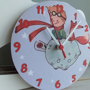Ξύλινο ρολόι τοίχου 20εκ "Μικρός πρίγκιπας" - αγόρι, ρολόι, δώρο, μικρός πρίγκιπας, διακοσμητικό παιδικού δωματίου - 2