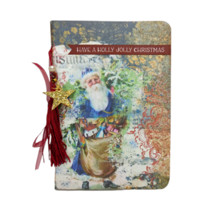 Χειροποίητο ρετρό σημειωματάριο journal Χριστούγεννα - vintage, χαρτί, μαμά, άλμπουμ, άγιος βασίλης