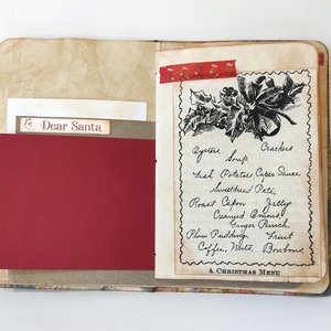 Χειροποίητο ρετρό σημειωματάριο journal Χριστούγεννα - vintage, χαρτί, μαμά, άλμπουμ, άγιος βασίλης - 3