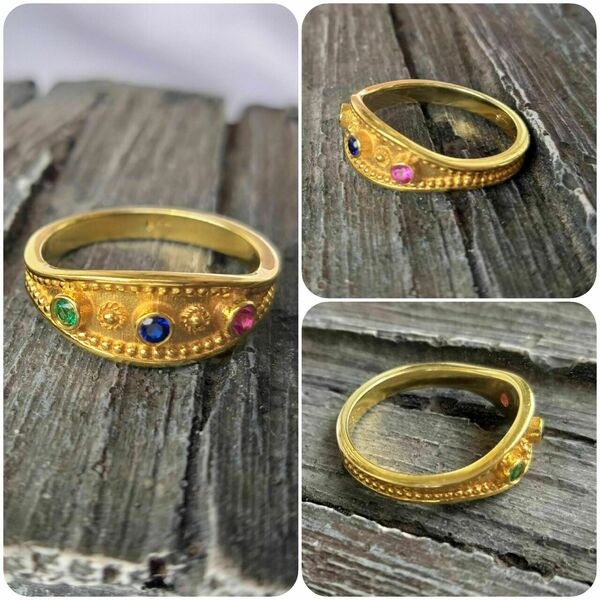 Γυναικείο δαχτυλίδι ασήμι 925 επιχρυσωμένο με αυθεντικά zircons - ημιπολύτιμες πέτρες, επιχρυσωμένα, ασήμι 925, για γάμο - 5