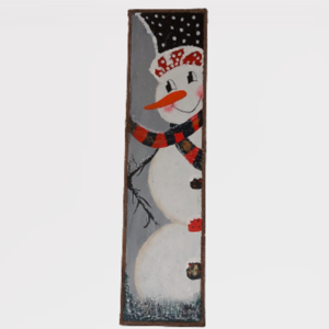 Καμβάς - Χιονάνθρωπος με ακρυλικά 80x20x3cm - ύφασμα, διακοσμητικά - 2