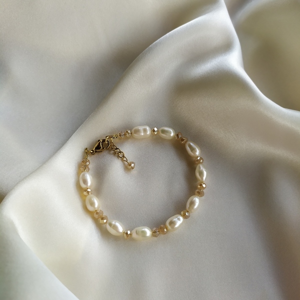 Pearl bracelet "bachelorette"|Bραχιόλι με μαργαριτάρια - μαργαριτάρι, χεριού, αυξομειούμενα