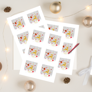 Χριστουγεννιάτικη κάρτα 7x7 εκ. για βραχιολάκια #ψηφιακό αρχείο - κάρτες, γούρια - 4