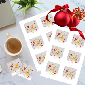 Χριστουγεννιάτικη κάρτα 7x7 εκ. για βραχιολάκια #ψηφιακό αρχείο - κάρτες, γούρια - 5
