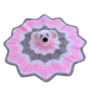Πανάκι παρηγοριάς ροζ με αρκουδάκι (100% ακρυλικό νήμα) - κορίτσι, λούτρινα, αρκουδάκι, κουβέρτες