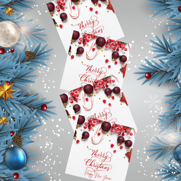 Χριστουγεννιάτικη εκτυπώσιμη κάρτα 7x7 εκ. για βραχιολάκια #ψηφιακό αρχείο - κάρτες, γούρια - 3
