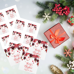 Χριστουγεννιάτικη εκτυπώσιμη κάρτα 7x7 εκ. για βραχιολάκια #ψηφιακό αρχείο - κάρτες, γούρια - 5