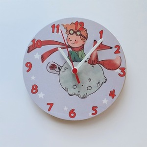 Ξύλινο ρολόι τοίχου 20εκ "Μικρός πρίγκιπας" - αγόρι, ρολόι, δώρο, μικρός πρίγκιπας, διακοσμητικό παιδικού δωματίου - 5