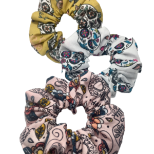 Halloween set scrunchies δέκα τεμαχίων (10 τμχ) mix - Σετ λαστιχάκια για τα μαλλιά με θέμα to Halloween - ύφασμα, halloween, λαστιχάκια μαλλιών - 4