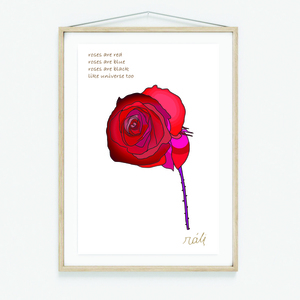 Red Conceptual Rose | Fine Art print size 15 x 21cm - πίνακες & κάδρα, πίνακες ζωγραφικής