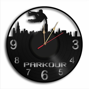 Parkour χειροποίητο ρολόι τοίχου - τοίχου, βινύλιο, ρολόγια