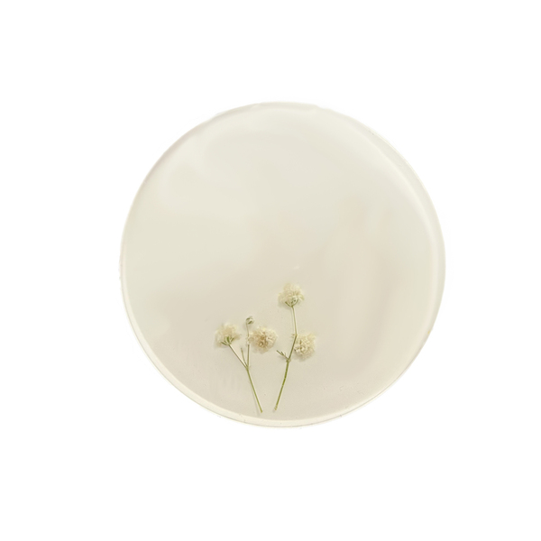 Σετ 4 Σουβέρ από υγρό γυαλί με αποξηραμένα λουλούδια - ρητίνη, διακοσμητικά