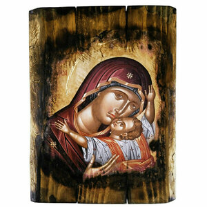 Παναγία Καρδιώτισσα Εικόνα Σε Ξύλο 23x32cm - πίνακες & κάδρα, πίνακες ζωγραφικής