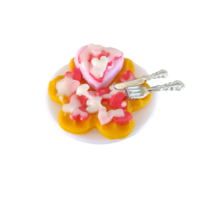 Δαχτυλίδι βάφλα Αγίου Βαλεντίνου με ζαχαρωτά καρδιές με πολυμερικό πηλό / μεγάλο / μεταλλική βάση / αυξομειούμενο / Twice Treasured - πηλός, cute, γλυκά, αυξομειούμενα, kawaii - 2