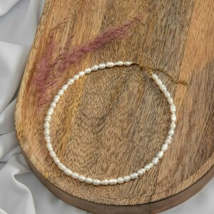 Μαργαριταρένιο Κολιέ με ψιλό μαργαριτάρι - μαργαριτάρι, κοντά, πέρλες, seed beads, επιχρυσωμένο κούμπωμα - 3