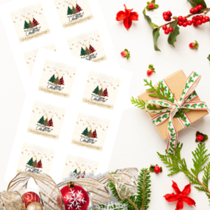 Χριστουγεννιάτικη κάρτα εκτυπώσιμη 7x7 εκ. για βραχιολάκια #ψηφιακό αρχείο - κάρτες, γούρια - 2