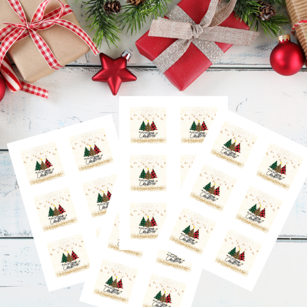 Χριστουγεννιάτικη κάρτα εκτυπώσιμη 7x7 εκ. για βραχιολάκια #ψηφιακό αρχείο - κάρτες, γούρια - 3