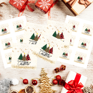 Χριστουγεννιάτικη κάρτα εκτυπώσιμη 7x7 εκ. για βραχιολάκια #ψηφιακό αρχείο - κάρτες, γούρια - 4