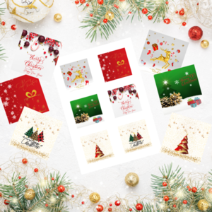 Χριστουγεννιάτικες κάρτες εκτυπώσιμες 7x7 εκ. για βραχιολάκια #ψηφιακό αρχείο - κάρτες, γούρια - 3