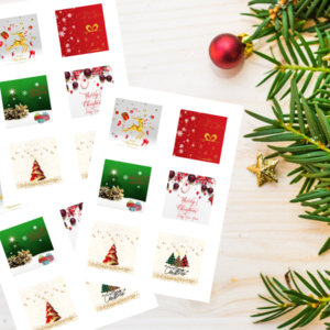 Χριστουγεννιάτικες κάρτες εκτυπώσιμες 7x7 εκ. για βραχιολάκια #ψηφιακό αρχείο - κάρτες, γούρια - 4