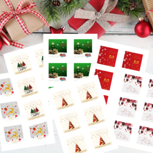 Χριστουγεννιάτικες κάρτες εκτυπώσιμες 7x7 εκ. για βραχιολάκια #ψηφιακό αρχείο - κάρτες, γούρια - 5