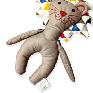 Μασητικός ξύλινος κρίκος με υφασμάτινο παιχνίδι πολύχρωμο λιοντάρι για βρέφη απο 0+ ετών/Με υποαλλεργικό γέμισμα/Διαστάσεις 40×15 εκ. - κορίτσι, αγόρι, βρεφικά, μασητικά μωρού - 5