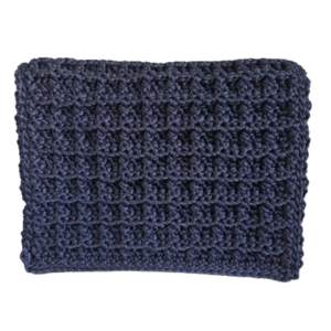 DARK BLUE WAFFLE SMALL SHOULDER BAG - νήμα, ώμου, all day, πλεκτές τσάντες, μικρές - 5