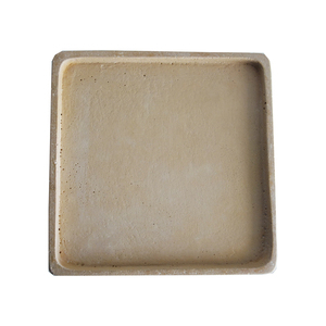 Τσιμεντένιος Δίσκος Τετράγωνος 18,5Χ18,5 μπεζ - τσιμέντο, πιατάκια & δίσκοι, γενική διακόσμηση