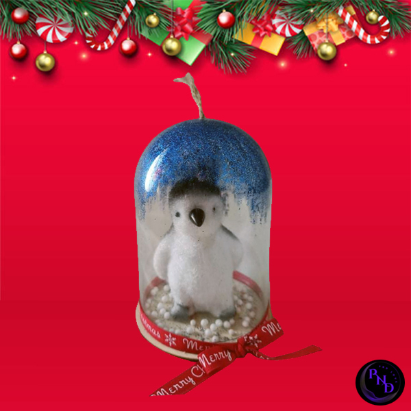 Χριστουγεννιάτικο διακοσμητικό στολίδι με πιγκουίνο - ξύλο, plexi glass, διακοσμητικά, χιονονιφάδα, δέντρο - 2