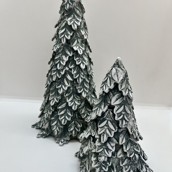 Χριστουγεννιάτικα χειροποιητα δέντρα στολισμένα με πηλο 27εκ και 21 - vintage, πηλός, μαμά, διακοσμητικά, δέντρο - 2