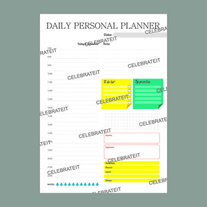 ΠΙΝΑΚΑΣ ΚΑΘΗΜΕΡΙΝΗΣ ΡΟΥΤΙΝΑΣ Α4 / DAILY PERSONAL PLANNER / DIGITAL FILE / ΨΗΦΙΑΚΟ ΑΡΧΕΙΟ - φύλλα εργασίας - 2