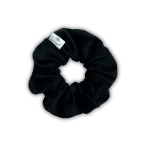 Black velvet regular scrunchie - ύφασμα, βελούδο, για τα μαλλιά, λαστιχάκια μαλλιών