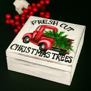 Χριστουγεννιάτικο κουτί ξύλινο λευκό 13x13(αυτοκίνητο) - ξύλο, διακοσμητικά, χριστουγεννιάτικα δώρα - 5