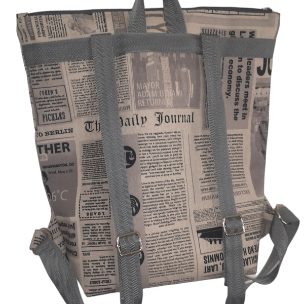 Τσάντα πλάτης backpack newspaper - ύφασμα, πλάτης, all day - 2