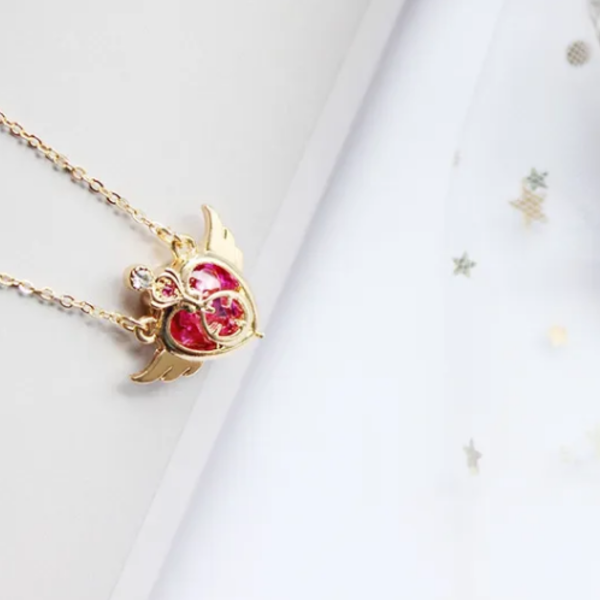 Sailor Moon | Κολιέ με ατσάλινη χρυσή αλυσιδα 40εκ 3 σχέδια - επάργυρα, κοντά, ατσάλι, φθηνά - 3