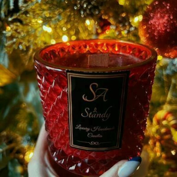 '' Christmas spirit '' κερί γούρι 300 ml - γυαλί, ρόδι, κεριά & κηροπήγια - 3