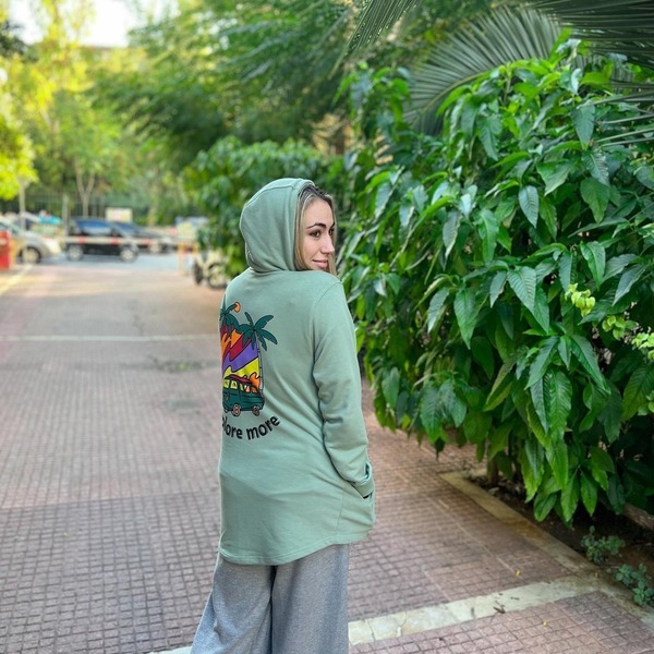 Mint Oversized Explore more Full Zipped hoodie - βαμβάκι - 2