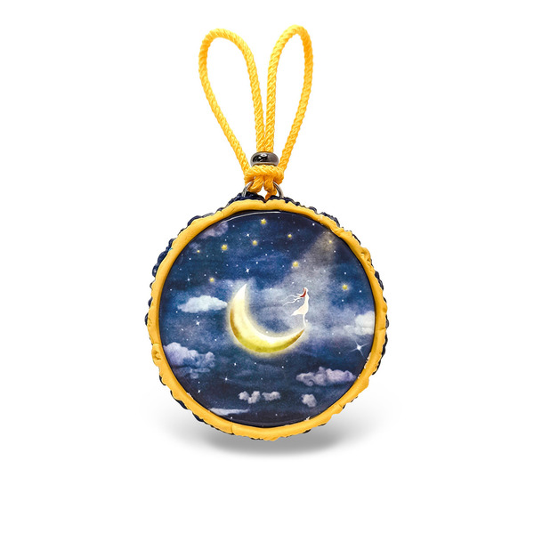 Groovy Μενταγιόν Κόσμημα • Φεγγάρι Αστέρια Κορίτσι 5,8 εκ - ιδιαίτερο, μοναδικό, πηλός, πρωτότυπα, φθηνά