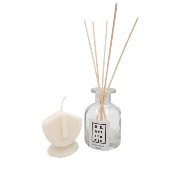 Κερί Σόγιας Προσωπείο Α Με 150ml Clean&Fresh Αρωματικό Χώρου - χειροποίητα, σόγια, κερί σόγιας, αρωματικά χώρου, 100% φυτικό