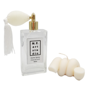 Κερί Σόγιας Knot B Με Home Spray Πουάρ Clean & Fresh 90ml - σόγια, φυτικό κερί, κερί σόγιας, αρωματικά χώρου, 100% φυτικό
