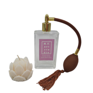 Κερί Σόγιας Lotus Με Home Spray Πουάρ White Musk 90ml - σόγια, φυτικό κερί, κερί σόγιας, αρωματικά χώρου, 100% φυτικό