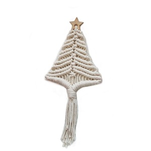 Μακραμέ χριστουγεννιάτικο δέντρο 28cm - νήμα, μακραμέ, στολίδια, δέντρο